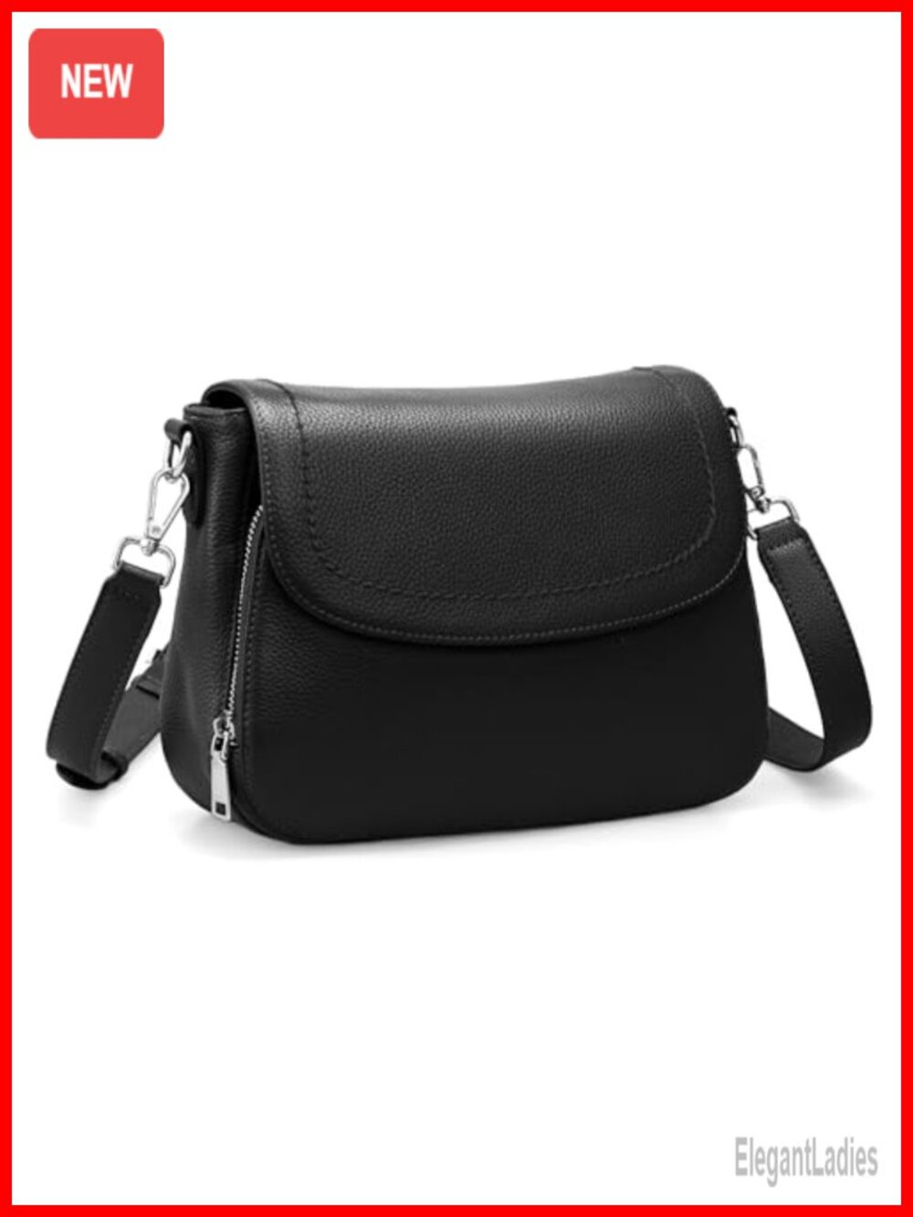 Genuine Leather Saddle Crossbody Bag RFID Wallet Purse Travel